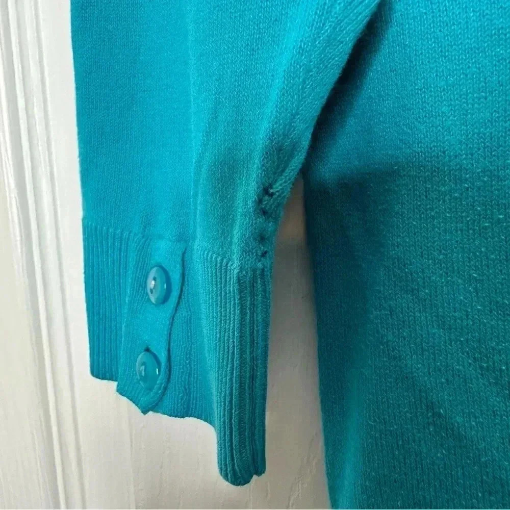 GAP Factory Cardigan 3/4  Length Sleeves Blue Size Small - Picture 12 of 16